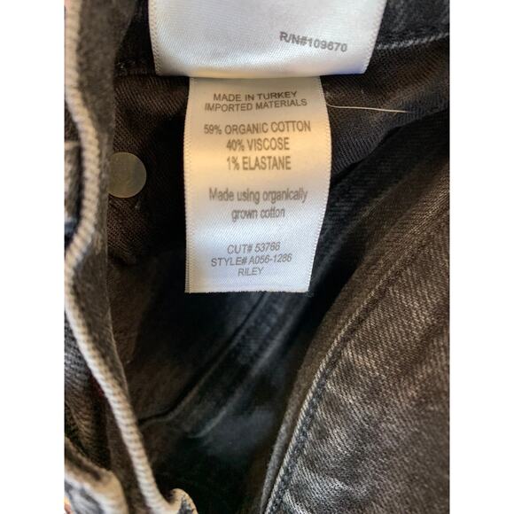 Agolde Women's Riley High Rise Straight Crop Jeans Panoramic Black Size 25 - Picture 7 of 8